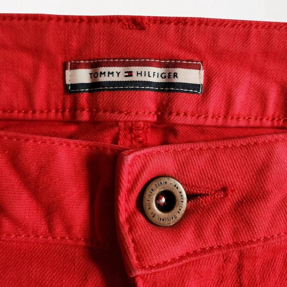 Tommy Hilfiger Red Frayed Shorts - Picture 3 of 10